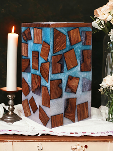 Epoxy Rosewood Urn <b>Box</b> Luxury Adult & Keepsake Cremation Urn <b>Memorial</b> keepsake for Humans - Product Image 4