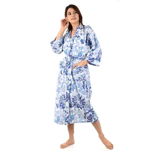 Bata Kaftan, Ropa Textil, Kimono, Ropa de Casa, Bata de Baño de Algodón, Ropa de Casa, Bata de Alta Calidad, Ropa de Estar para Mujer - Product Image 1