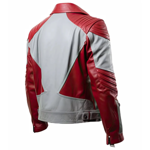 2026 Best Design Men's Professional Leather Motorcycle Jacket Wholesale <b>Stand</b> Collar <b>Motorbike</b> Gear - Product Image 2