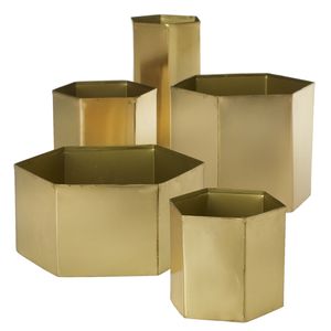 Vases à fleurs de luxe en forme d'hexagone Qualité supérieure pour la maison Salon et décoration de sol de mariage Vases et pots à fleurs - Product Image 1