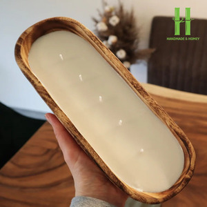 Bol en bois naturel de haute qualité, personnalisé, best-seller, décoration vintage pour la maison, décorations de Noël et de Pâques, cadeaux OEM - Product Image 3