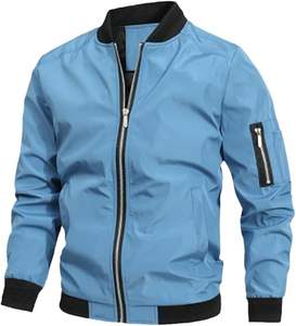 Chaqueta de bombardero de tela Taslan duradera, chaqueta de moda informal ligera y transpirable para hombre - Product Image 1