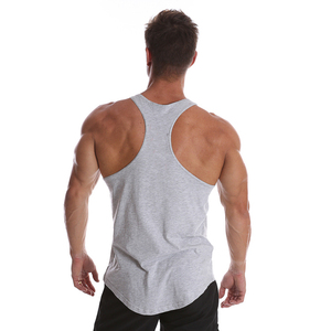 Camiseta sin mangas de secado rápido de algodón 100% transpirable para hombre, chaleco sin mangas liso con logotipo personalizado para culturismo, tejido de punto - Product Image 4