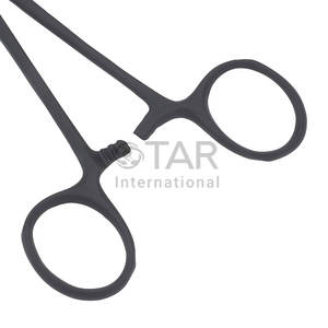 Fórceps hemostáticos curvos, abrazadera de bloqueo de acero inoxidable negro táctico de 5,5 pulgadas, mandíbulas dentadas, instrumentos médicos de pesca Hobby - Product Image 3