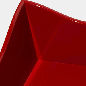 Plateau de laque de bord de vague rouge vif de haute qualité plateau de service décoratif laqué à la main moderne pour décor de Table à manger - Product Image 3