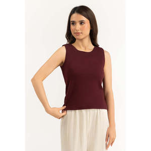 Top Informal de Tela Tejida con Elemento de Moda Sencillo, Corte Regular WM-KTP-SS26-119 - Product Image 4