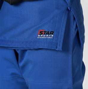 Premium High Quality Unisex Blue BJJ Gi Breathable Cotton Durable Triple Stitched Jiu Jitsu Uniform Customizable High Waist - Product Image 5