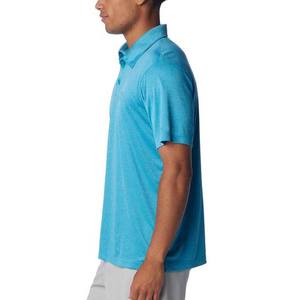 Polos Ropa deportiva Casual en blanco Manga corta Algodón Tallas grandes Color azul claro Ropa de verano MOQ bajo Ropa de hombre Polo - Product Image 3