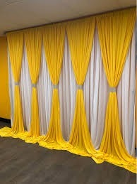 Tenda di 5x10 piedi con sfondo di seta liscia con tasche a bastoncino pannelli oscuranti tenda da palco teatro cabina decorazione Photobooth - Product Image 2