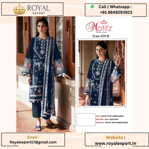 Lancement d'une nouvelle Georgette de créateur exclusive avec broderie fabriquée dans la collection de costumes de l'Aïd par Royal Export - Product Image 6