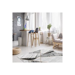 พรมพิมพ์ลายดิจิตอลงานเย็บปะสีเทาแบบสี่เหลี่ยมผืนผ้าสำหรับตกแต่งห้องนอนวัยรุ่นหรือห้องนั่งเล่น - Product Image 2