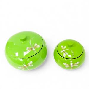 Pot en laque fait à la main, pot de rangement décoratif pour table, cuisine, salle de bain, usage domestique - Product Image 2