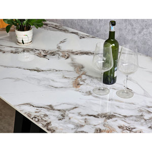 Modern 160x90cm Rectangular Dining <b>Table</b> with <b>Wooden</b> <b>Top</b> & Iron Legs-Assembled & Expandable (BA68178) - Product Image 6