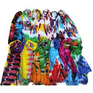 Women's Fashion Lightweight Viscose Tie-Dye Shawl <b>Wrap</b> Colorful Exotic <b>Head</b> Cover for Spring & Fall Sun Protection Veil & Mask - Product Image 1