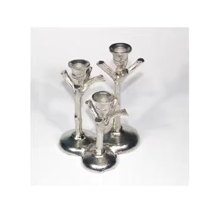 Soporte de vela 3 pilares estilo aluminio latón hierro soporte de vela duradero decorativo para velas lujoso soporte de pilar de cera - Product Image 1