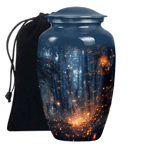 โกศบรรจุอัฐิสำหรับผู้ใหญ่ ทำจากทองเหลือง/อะลูมิเนียมเคลือบสีม่วงสวยงาม ลายกาแล็กซี่ สำหรับใส่เถ้ากระดูกหลังการฌาปนกิจศพ - Product Image 5
