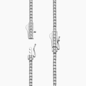 สร้อยคอเทนนิสเพชรปลูกในห้องทดลองขนาด10K สีทอง/เงิน4มม. สำหรับทุกเพศกล่องสีเหลืองทองตัดเพชรดูฮิปฮอปงานแต่งงาน - Product Image 1
