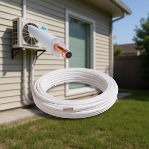 Rouleau de 20 m de tuyau de climatisation en cuivre isolé et recouvert de 3/8 pouces - Product Image 3