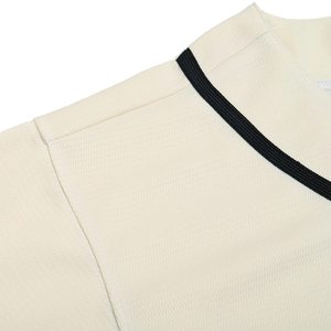 Unisex Baseball Jersey Short Sleeve Cream Color <b>Button</b> Front 100% Polyester Solid Design Regular Fit All Seasons Apparel - Product Image 3
