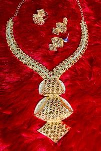 Clásico diamante estilo Vintage moda 18K oro plata cobre joyería conjunto incluye collar pendientes peines-estilo clásico regalo - Product Image 2