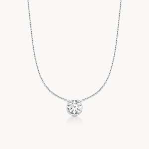 Collar con colgante fino y bisel redondo - Product Image 1