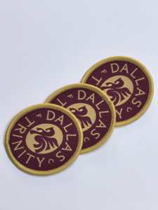 Creative logo Overlocked Border Full Embroidery Applique <b>Patch</b> self Adhesive 3D Embossed Embroidery Tags for <b>Clothing</b> - Product Image 5