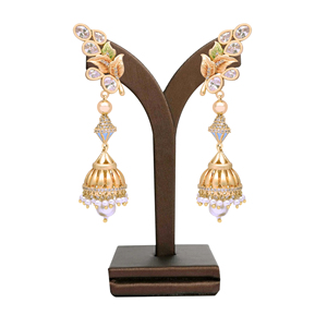 Modern Luxury AD Dangle Earrings Elegant Matte Gold Plated Custom Fashion Pearl Jewelry <b>for</b> <b>Wedding</b>-<b>for</b> <b>Brides</b> and Bridesmaids - Product Image 1