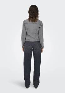 เสื้อแจ็กเก็ตผ้าเดนิมสีเทาคุณภาพปานกลางมีกระเป๋าคาดหน้าอกและกระดุมที่ออกแบบมาสำหรับผู้หญิงทุกฤดูกาล - Product Image 3