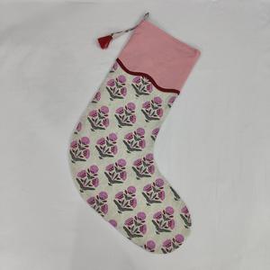 Venta al por mayor hecho a mano tejido impresión Digital suave ecológico Vintage algodón lujo indio Santa Claus forma calcetín de Navidad - Product Image 4