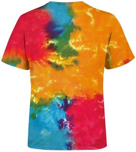 เสื้อยืดแขนสั้นมัดย้อมสำหรับฟิตเนส,พิมพ์ลายสไตล์ฮิปฮอปแบบลำลอง - Product Image 2
