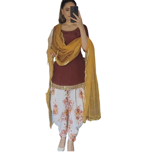 Traje indio tradicional personalizable para mujer Eid Ramzan Special Salwar Kameez Readymade Dhoti Style Pant Natural Pakistani - Product Image 1