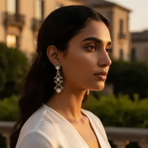 925 Silver Marcasite and Mother of <b>Pearl</b> Earrings Exquisite Women's <b>Jewelry</b> - Product Image 1