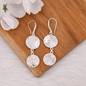 Boucles d'oreilles pendantes en argent 925 antique pour femmes, boucles d'oreilles géométriques minimalistes, boucles d'oreilles créoles en laiton de haute qualité, commande en gros - Product Image 5