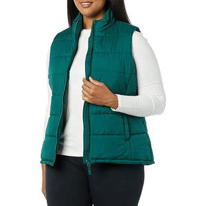 New Designs <b>Women</b> Sleeveless Solid Color Long Hooded Puffer Vest Puffer <b>Waistcoat</b> Cotton <b>Women</b> Sleeveless Bubble Jacket - Product Image 5