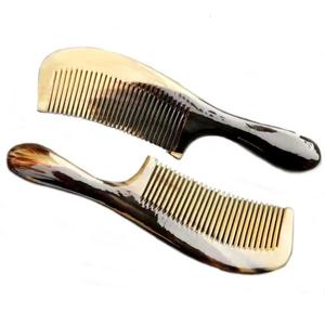Peine de Cuerno Natural de Alta Calidad con Mango Largo, Estilo Vintage, Marca Privada, Peine de Cuerno de Buey con Dientes de Sándalo de la India - Product Image 2
