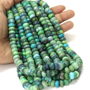 Cuentas de ópalo de color verde pino, forma redonda lisa, 7-10 mm, cuentas de ópalo verde, calidad AAA - Product Image 5