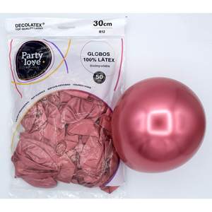 Palloncini in Lattice Party Love 30cm R12 Rosso Cromato 50pz Biodegradabili per Decorazioni Festa - Product Image 1