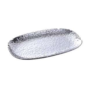 Assiettes décoratives de luxe en métal pour mariage, or et argent, ensemble de plateaux rectangulaires ronds, assiettes en acier inoxydable en vente en gros - Product Image 1