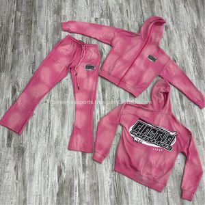 Chándal con Capucha y Cremallera Completa Unisex, Grueso, al por Mayor, Personalizado con Logotipo Nuevo Impreso, 100% Algodón - Product Image 2