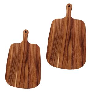 Planche à découper rectangulaire en bois massif double face réversible, chêne et bambou, écologique, épaisseur 2,0 cm, compatible lave-vaisselle - Product Image 5