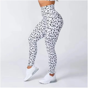 Mallas con logotipo personalizado sin costuras para mujer ropa deportiva informal nueva oferta LICRA/poliéster mallas con sublimación para mujer cintura con logotipo - Product Image 1