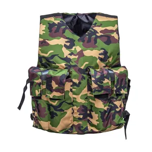 Bán Buôn Biểu Tượng Tùy Chỉnh Woodland Camo Mạnh Mẽ Độn Bảo Vệ Lĩnh vực Vest Giữ 4 Vỏ Có Thể Điều Chỉnh Dây Đeo Bên Paintball Vest