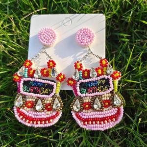 Offre Spéciale mode broderie boucles d'oreilles bohème à la main perle de rocaille méduse gland perlé broderie boucles d'oreilles pour les femmes - Product Image 2