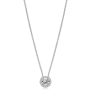 Collier pendentif minimaliste en pierre d'aigue-marine CZ, fait à la main, cadeau de mariage turc, bijoux en argent sterling 925 - Product Image 5