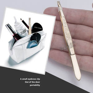 Pinzas para el cabello de cejas con punta plana inclinada, pinzas profesionales de acero inoxidable para depilación de cejas - Product Image 4