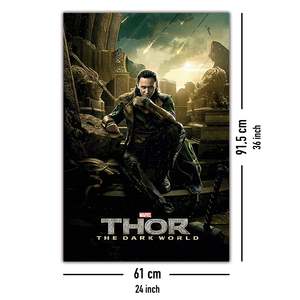 Thor 2 the Dark World Canvas <b>Poster</b> Loki Design Modern Style Black <b>Frame</b> for Wall Use - Product Image 4