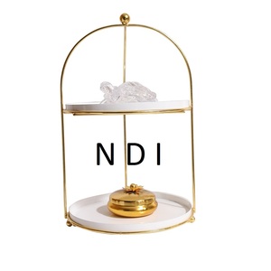 Soporte de pastel plegable de calidad Superior comida postre pastel servir soporte de pastel de Metal plegable 2 niveles soporte de pastel de Metal - Product Image 6