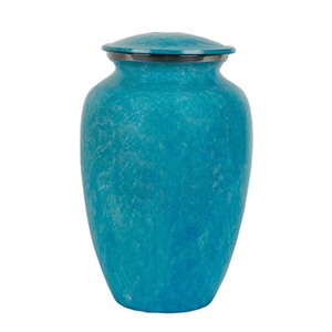 Urna de cremación de cenizas funerarias, esmalte negro recubierto con parches grises, urna de cremación de aluminio hecha a mano - Product Image 3