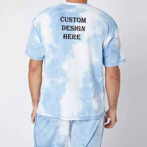 2024 été Vintage Style Tye Dye surdimensionné goutte épaule t-shirts Anti-boulochage Logo personnalisé brodé écran numérique imprimé - Product Image 2