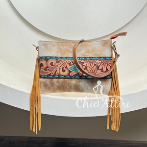 2025 nouveau sac à main en cuir repoussé à la main pour femmes à la mode sacs à bandoulière en cuir de vachette de luxe de haute qualité - Product Image 1